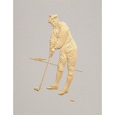 Golf Card Gold Embossed Man Putting