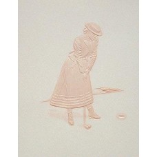 Golf Card Tint Embossed Woman Putting