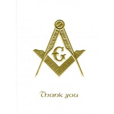 Masonic Thank You Card Gold Embossed