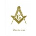 Masonic Thank You Card Gold Embossed