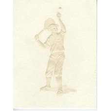 Tennis Card Tint Embossed Man The Serve