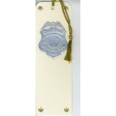 Police Bookmark Silver Embossed