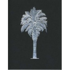 Palmetto Tree Black/silver emboss
