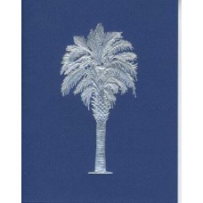 Palmetto Tree Blue/silver embossed