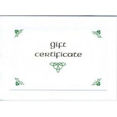 IRISH,GIFT CERTIFICATE