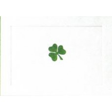IRISH, NOTE CARD GREEN SHAMROCK
