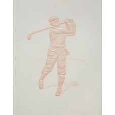 Golf Card Embossed Man Tee Off