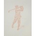 Golf Card Embossed Man Tee Off