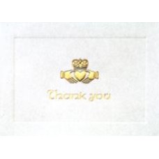 IRISH,CLADDAGH GOLD EMBOSSED THANK YOU CARD