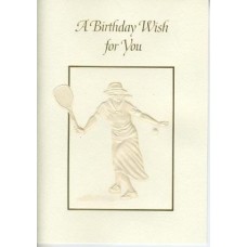 Tennis Birthday Card Tint Embossed Woman The Return