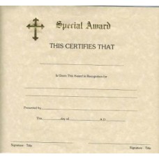 RELIGIOUS, CERTIFICATE SPECIAL AWARD