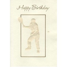 Tennis Birthday Card Tint Embossed Man The Return