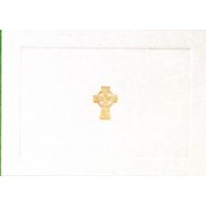 IRISH, NOTE CARD CELTIC CROSS GOLD