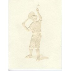 Tennis Card Tint Embossed Man The Serve