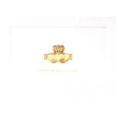 IRISH, NOTE CARD CLADDAGH GOLD EMBOSSED NOTE CARD